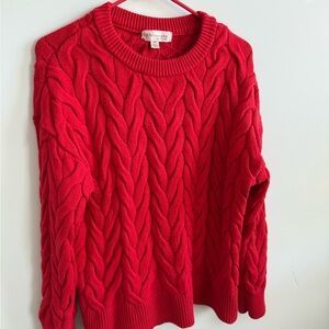 Philosophy Vibrant Red Cable Knit Sweater